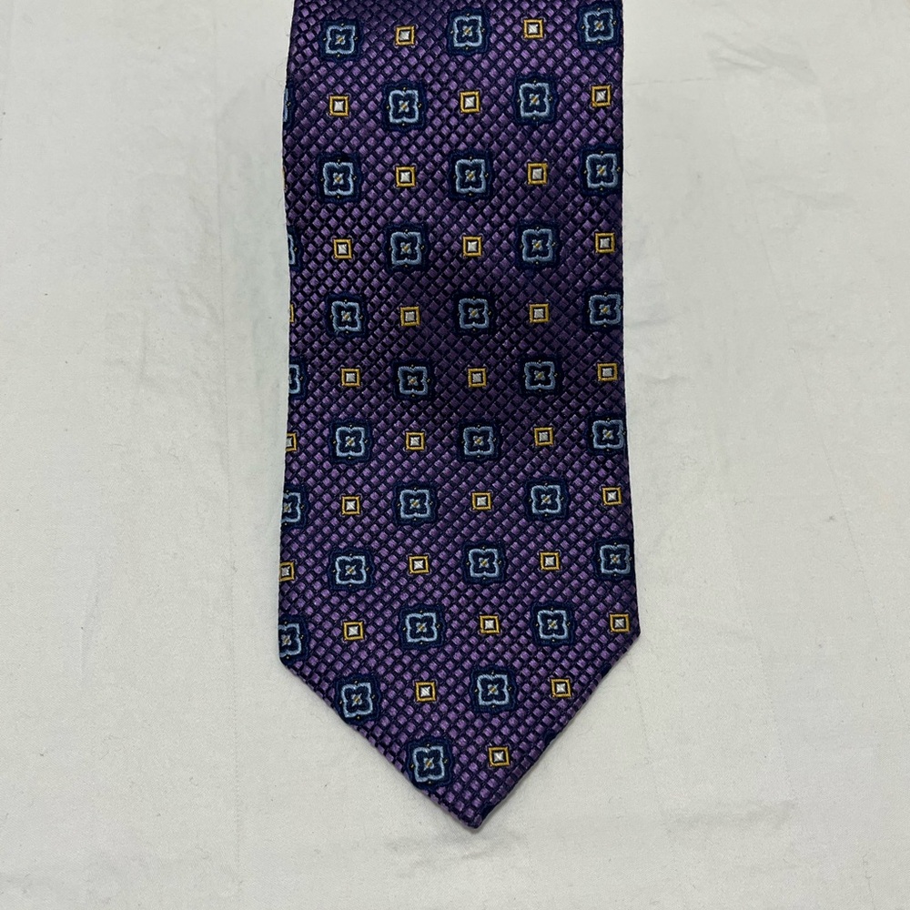 Bruno Piattelli Chic Vintage Purple Jacquard Neck Tie, Classic Geometric Print
